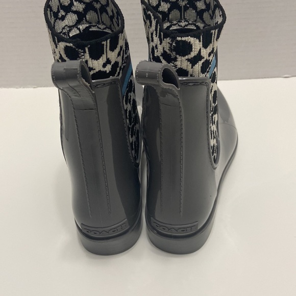 Coach Women's Rivington Logo Ankle Rain Bootie with Monogram size 8 - Picture 3 of 8